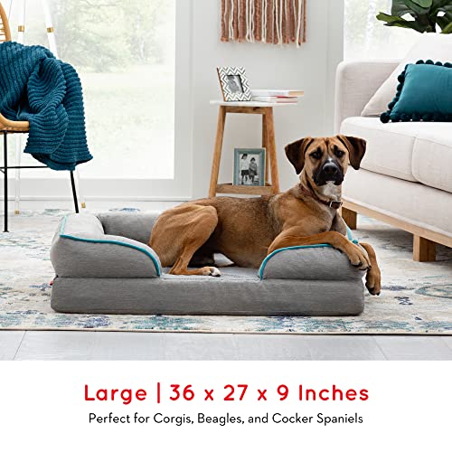 Brindle Orthopedic Dog Bed for Large Dogs - Waterproof Dog Sofa Bed Large, Supportive Memory Foam Pet Couch Bed with Removable Washable Cover, Water Resistant Cover, Nonskid Bottom, Dove Gray - Image 6