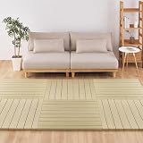 萩原 置き畳 フローリングに置く畳 ユニット畳 凛 ナチュラル 6枚組 約82×82×2.5cm 縁なし 滑り止め 低ホルム カットOK