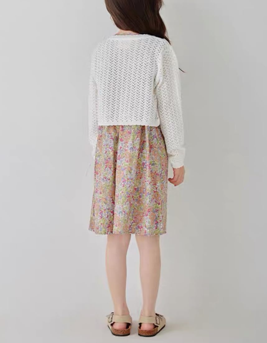 Girls Cardigan Sweater Toddler Bolero Shrug Baby Kids Long Sleeve Dress Up Button Closure Cropped Jacket Tops - Image 8