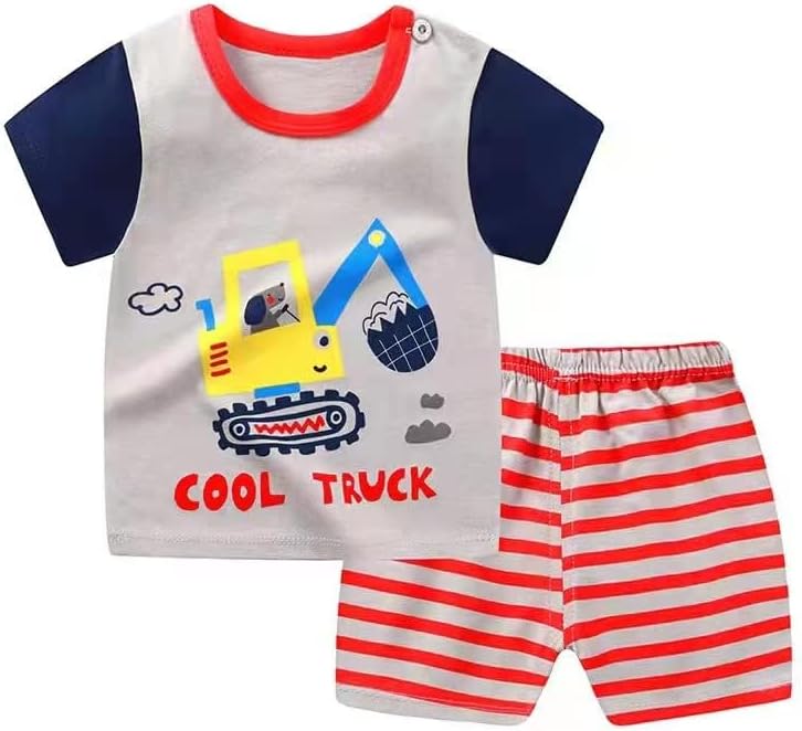 Vagefun Baby Boy Shorts Set - Toddler Summer Clothes with Dinosaur Cotton Tops + Shorts Outfits Clothing 6 Months-4 Year - Image 3