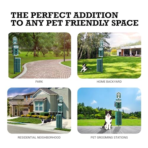 NEW 2025 Dog Waste Station Outdoor With Hand Sanitizer Bottle, Commercial Pet Poop Station, Free 400 Roll, 200 Pull Waste Bags & 50 Can Liners for Backyard, Park & HOA's