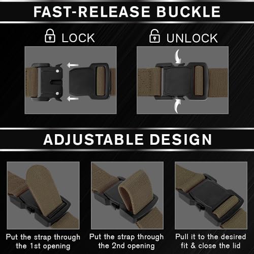 Image of TECEUM Tactical Belt - Heavy-Duty & Quick Release - Military, Work, Rigger, Duty & Utility Belt for Men
