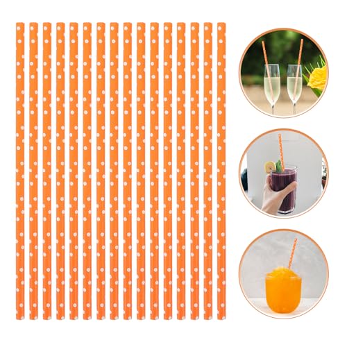 Alasum 100 pitillos de papel naranja con puntos miniatura 7