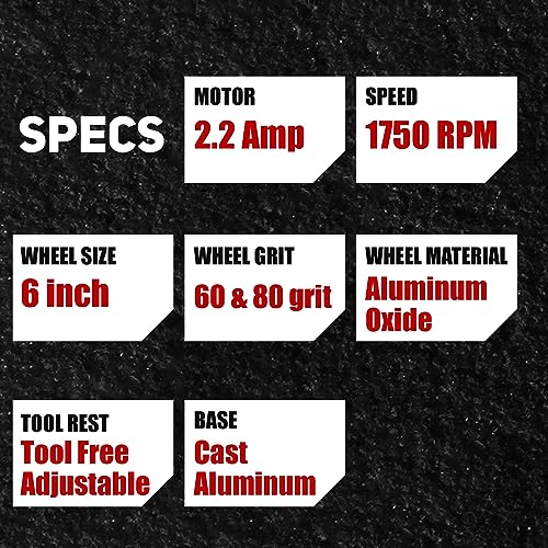 BUCKTOOL 6-Inch Low-Speed Grinder