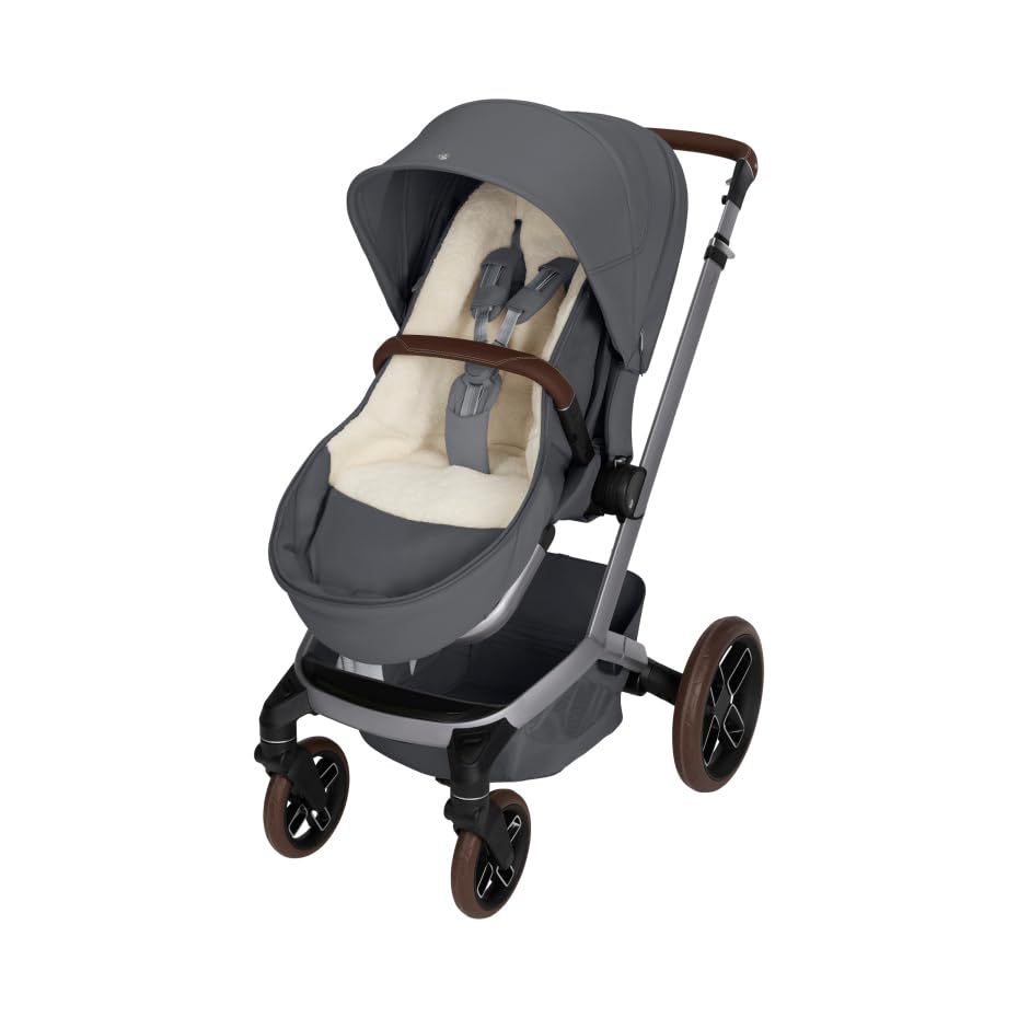 Maxi-Cosi kuschelig weicher 2-in-1 Fußsack, Graphite, geeignet für alle Maxi-Cosi Kinderwagen, auch als Sitzpolster verwendbar, ab der Geburt bis ca. 3,5 Jahre, Eco Care Stoffe