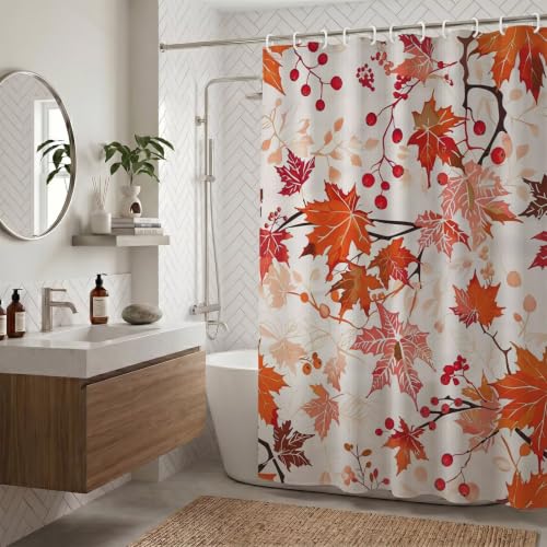 Rideau de douche 150x170cm en polyester imperméable à motif feuilles