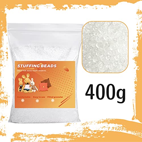Image of 14oz Stuffing Beads, 8.8oz Weighted Beads for Stuffed Animals, Craft Poly Pellets Weighted for Stuffed Animals - 400g