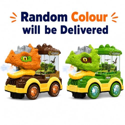 Image of Dinosaur Spray Toy Truck for Kids | Water Mist Spray, Flashing Lights & Moving Parts | Electric Musical Toy Car with 360 Rotation | Battery Operated Toy for Boys & Girls (3+ Years)