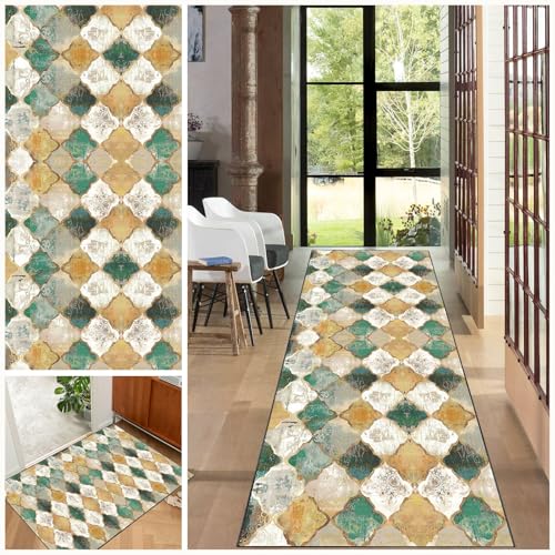EYKWKB Alfombra de Pasillo Antideslizante Alfombra de Cocina Lavable Alfombra Corredor Pasillo Geométrica Alfombras de Pasillo por Metros Alfombras para Entrada Dormitorio 40 x 60 cm