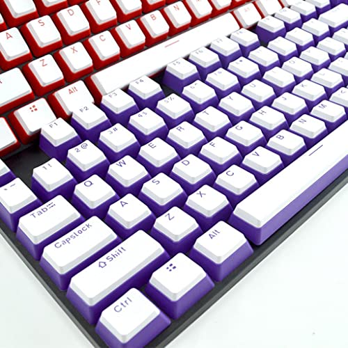 Image of CALANDIS Pudding Keycaps Set 104Keys Doubleshot for Office Home Gaming Typing Purple