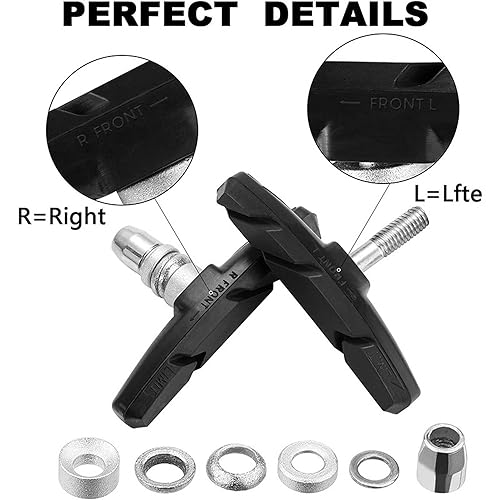 TUHDWJ 2 works V Bike Brake Pads, 70mm V Brake Blocks, Bicycle Brake Blocks Set including Hex Nuts and Spacer - Image 2