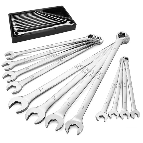 SK 6 Point Bolt Extractor Wrench Metric 8 to 19mm 12-Piece Extra Long
