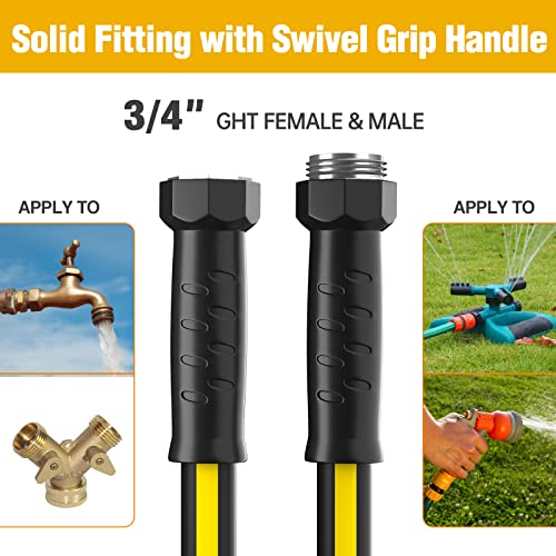 Greener Male To Female Heavy Duty Lead-In Hose Garden Hose 5Ft, 5/8" Flexible Hybrid Rubber Hose, Kink-Resistant Water Hose With Leakproof Swivel Grip, 3/4In Solid Fittings, For Outdoor Garden Lawn #TOP1