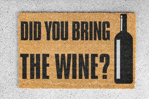 Miniatura 6 de Koko Doormats Felpudo Entrada Casa Original De Coco Natural Did You Bring The Wine? Alfombra De Entrada Antideslizante Para Exterior E Interior 60x40 Cm Diseño Divertido Base Pvc Segura