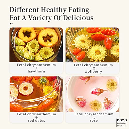 Dozo Chrysanthemum Tea Premium Fetal Chrysanthemum Tea 4.23Oz/120G White Chrysanthemum Bud Tai Ju Chrysanthemum Flower Tea Chinese Herbal Tea100% Whole Flowers With And Naturally Floral Fragrance 特级胎菊 菊花茶 杭白菊 #TOP5