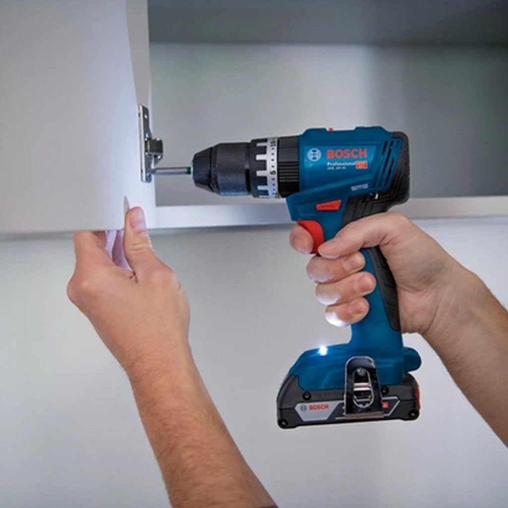 Bosch Professional GSB 18V-45 - Taladro atornillador de percusión inalámbrico de 18 V (velocidad de rotación de 1900 min¹, con 3 baterías ProCORE 4,0 Ah, cargador rápido GAL 18V-40, L-Case)