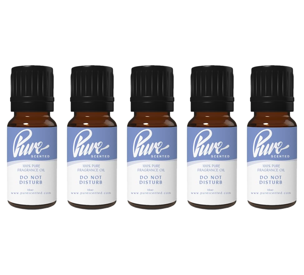 Pure Scented 50ml Fragrance Oils - 5 x 10ml Suitable for Candles, Soaps, Slime, Diffusers, Cosmetics, Wax Melts, Designer (5 x 10ml, Do Not Disburb)