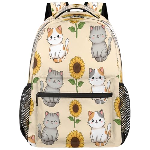 Mochila escolar ligera de girasoles para llevar la laptop al instituto o de viaje de fin de semana