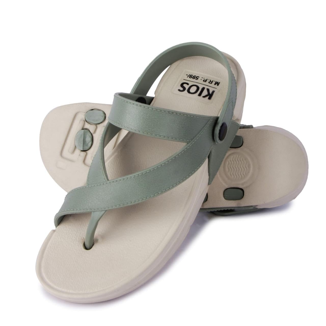 KIOS Womens Flip Flops and Sandals, EVA Sole, Strap Design (Green, UK Footwear Size System, Adult, Women, Numeric, Medium, 7) (B0DGXXL77Y) Amazon Price History, Amazon Price Tracker