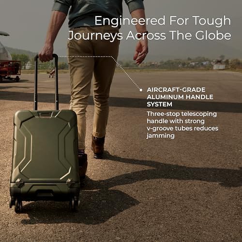 Image of Briggs & Riley 21 Inch International Carry-On Luggage with Wheels - Small Rolling Hard Shell Heavy Duty Suitcase with Laptop Compartment - 360 Spinner Wheels - Torq Collection - Ocean