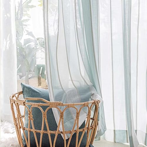 Cortinas semitransparentes de lino sintético para evitar reflejos 5