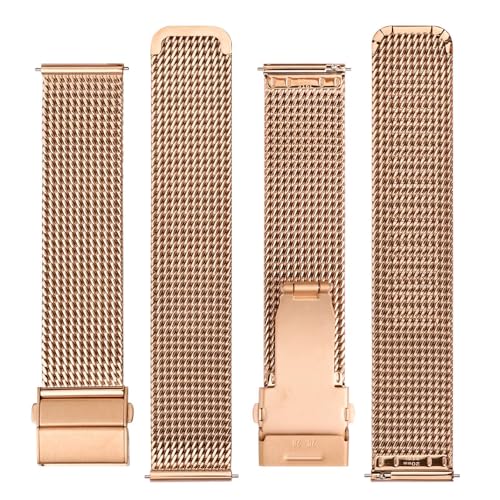 Correas de reloj de metal BISONSTRAP de malla de acero inoxidable de 18mm a 22mm 3