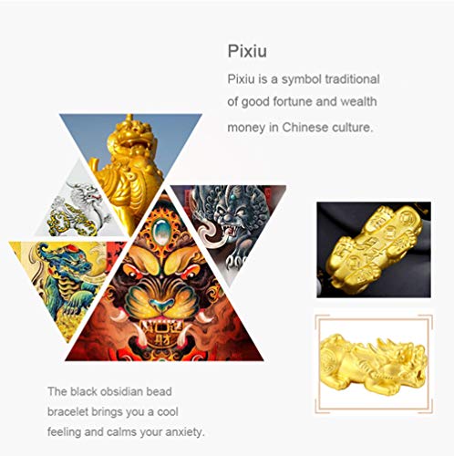 Carshier 8Pcs Feng Shui Good Luck Bracelets For Men Women Obsidian Bead Chinese Dragon Lucky Charm Pixiu Pi Yao Attract Wealth Money Mantra Amulet Jewelry Adjustable Elastic #TOP1