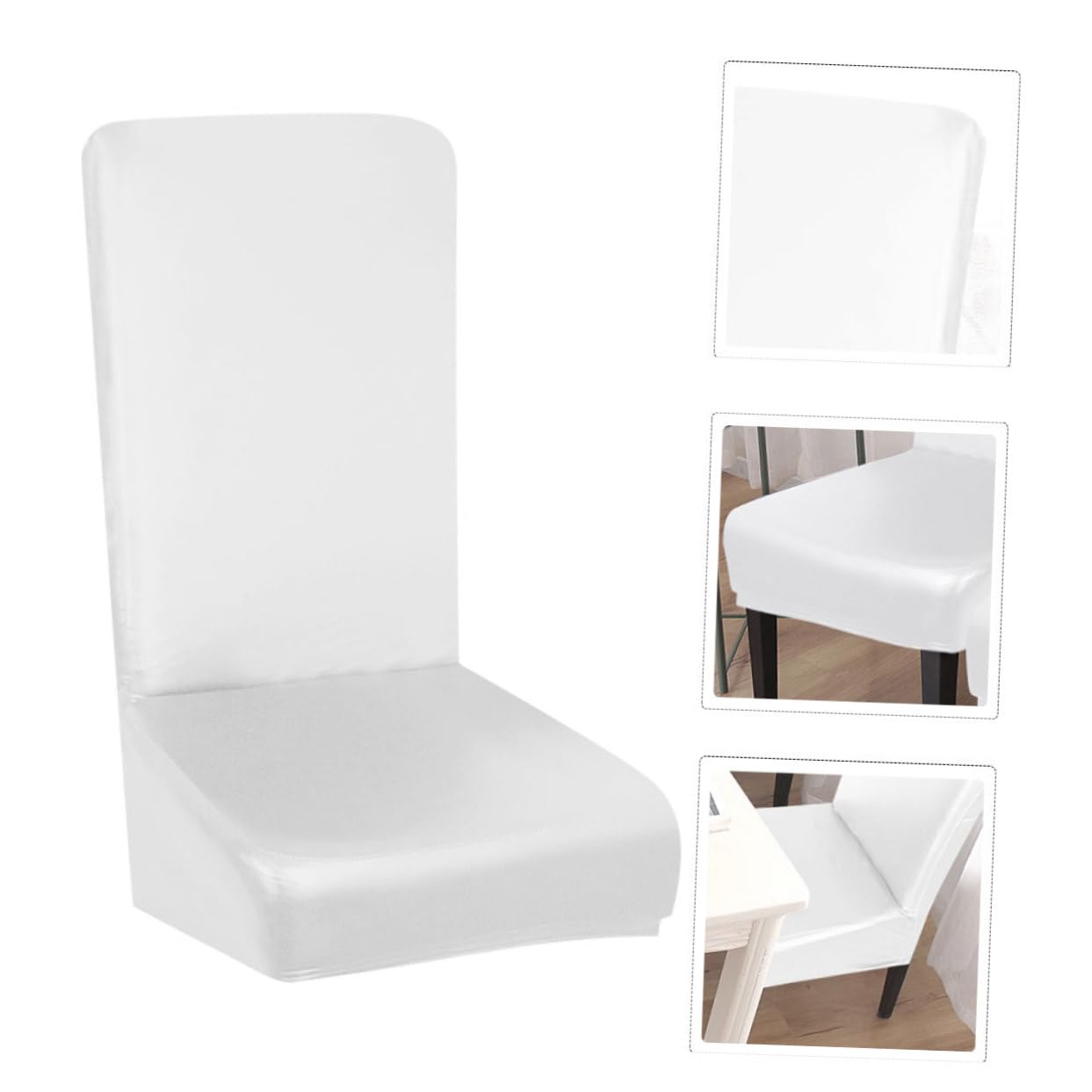 Cabilock Funda de Silla de PU Elástica, 4 Piezas en Color White