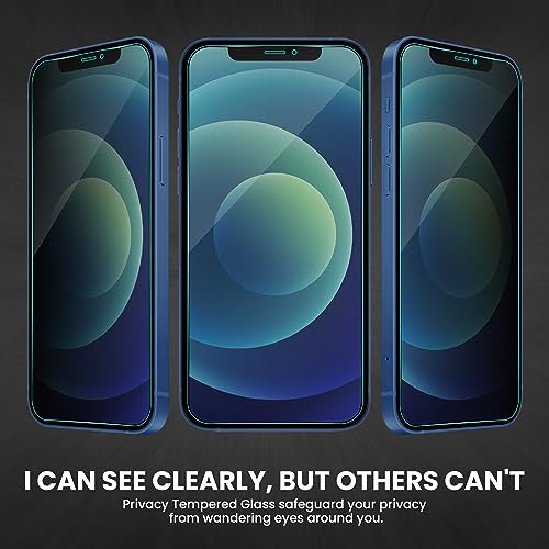Image of ArmourPro Matte Privacy Tempered Glass for iPhone 12 , iPhone 12 Pro, Anti-Spy Anti-Glare Screen Protector, Edge-to-Edge Full Coverage, 9H Anti Scratch, Smooth Touch, Easy Installation Kit with Cable Protector