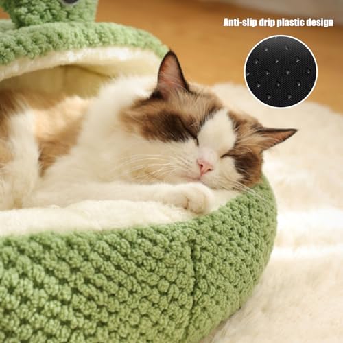 Lit grenouille pour chat luxueux panier rond doux et chaud - 8