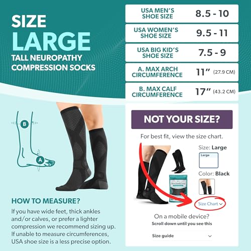 Image of BraceAbility Knee High Compression Socks 20-30 mmHg - Support Stockings for Women, Men, Circulation, Running, Flying, Post Surgery, Varicose Veins, Diabetic Foot Pain - 1 Pair Closed Toe (L - Black)