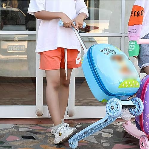 Generic Kids Foldable Scooter Luggage, Scooter Suitcase with LED Lights, Puppy Pattern, Durable & Waterproof Exterior, Carry-On Size3