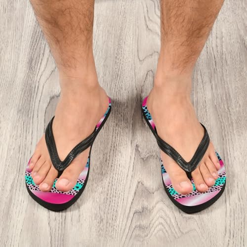 Stripes Leopard Bluepink Flip Flop Beach Summer Casual Sandal for Women & Men Shower Shoes 208619174