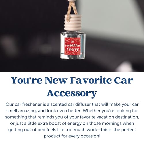 Image of C&E Craft Co Hanging Car Air Freshener Diffuser 2 Pack, Long Lasting Fragrance Oil Car Freshener, Glass Bottle Auto Air Freshener, Made in USA (Campfire Marshmallow)