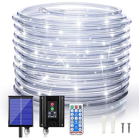 ANJAYLIA 66ft Solar Outdoor Rope Lights Cover
