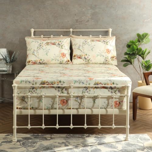 Image of Bedsheet Set | GOTS Certified 100% Organic Cotton Percale | 200 TC | Breathable & Skin-Friendly (King, Edwina)