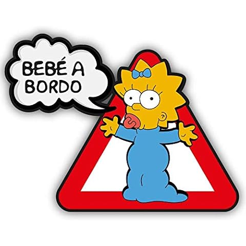 Pegatina Bebe A Bordo Maggie Vinilo Impreso para Coche los Simpsons Cover