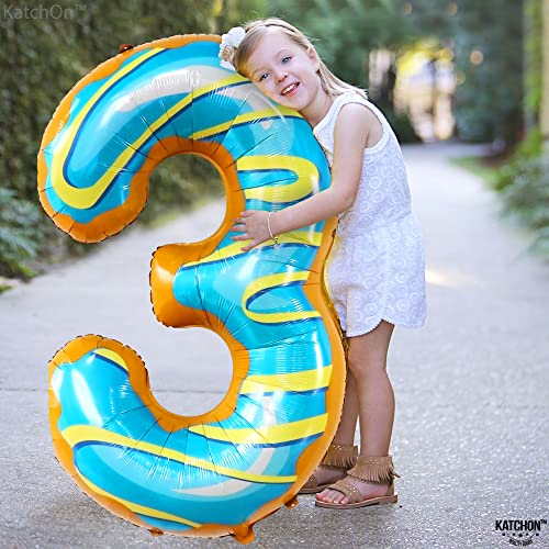Image of KatchOn Donut Number 3 Balloon 40 Inch, donut Birthday Party Decorations | Number 3 Donut Balloon, 3rd Birthday Party Decorations, birthday decorations for women