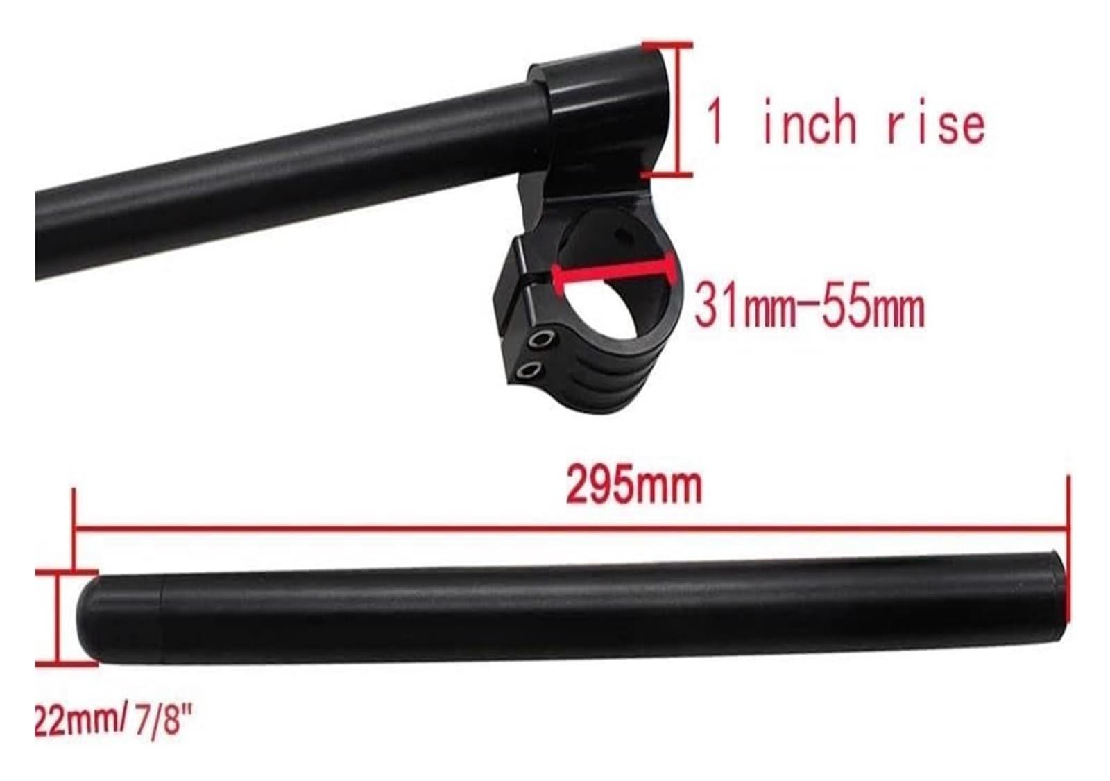Kit Elevador De Manillar Universal para Motocicleta 31 33 35 36 37 41 43 45 47 50 Y 51 Mm con Abrazadera para 7/8" 22 Alzas Manillar Motocicleta