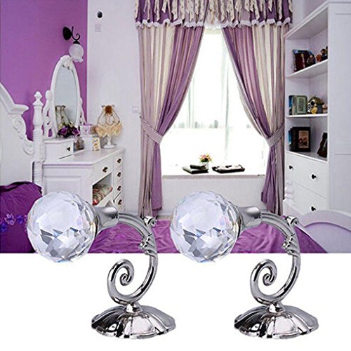 Hunpta 2 x Large en métal Verre de Cristal Rideau Embrasse Embrasse Mur Cintre support