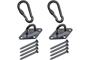Heavy Duty Hammock Carabiners and Ceiling Hook Kits with Diamond Pad Eye Plates