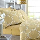 Pinzon 300-Thread-Count Lattice Duvet Cover Set - Twin, Straw