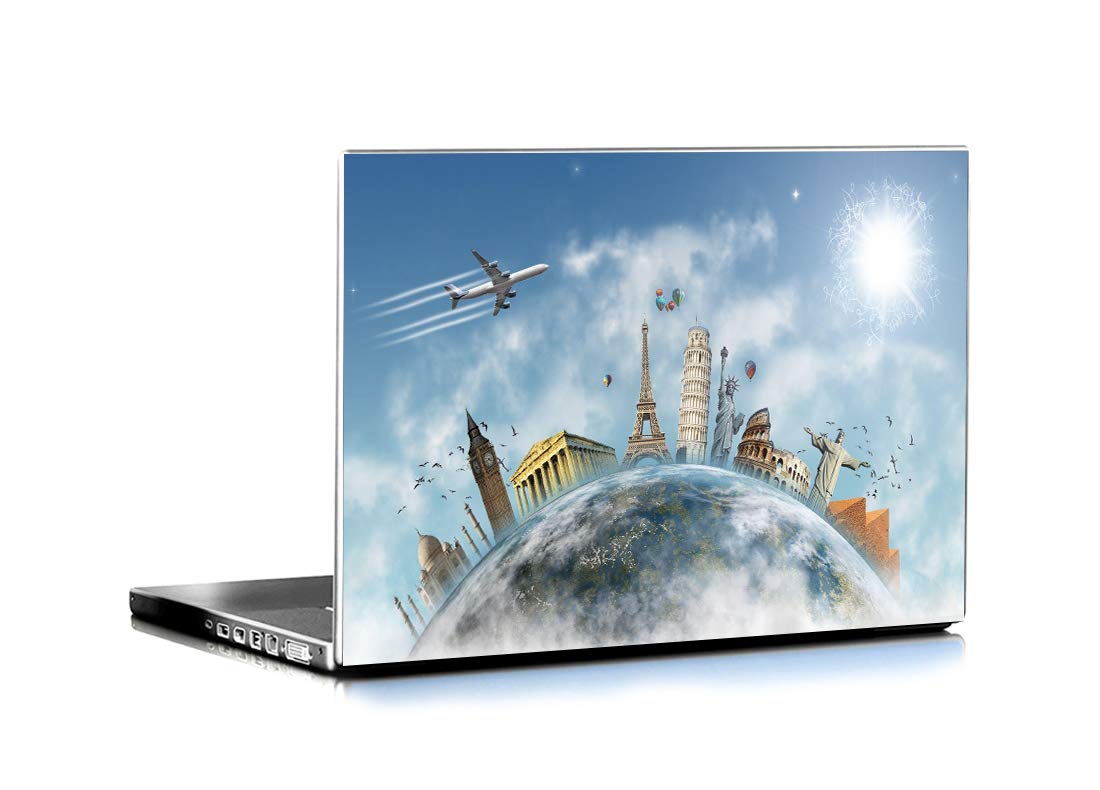 ISEE 360® Travel Around The World Laptop Skin Cover Laminated Stickers Girls Boys Office Vinyl Printed Multicolored Floral Small HD Quality Sticker 14 to 15.6 Inches (B08NJLF9BD) Amazon Price History, Amazon Price Tracker