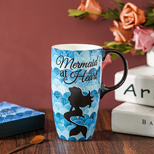 Topadorn Ceramic Travel Mug with Lid Coffee Mug with Gift Box Latte Mug Coffee Cup, 17oz Large Capacity Mug Home Office Gift - Image 2