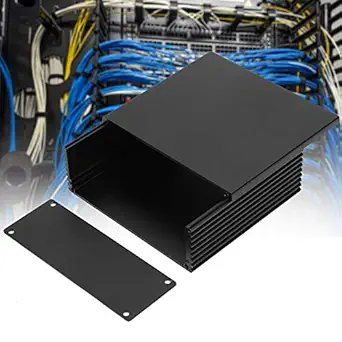 Electrical Project Box PCB Instrument Aluminum Cooling Box DIY Electronic Enclosure Case, Frosted Black 1.57?4.33?3.94in