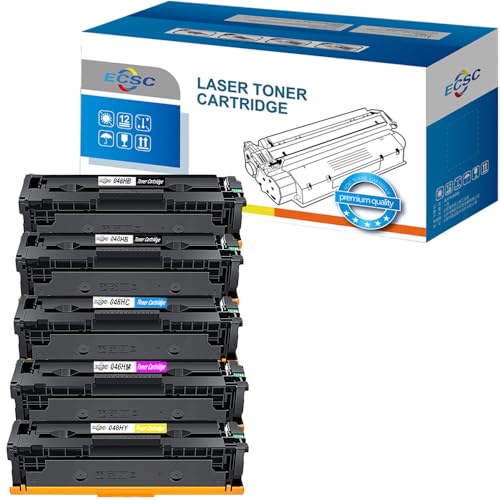 ECSC Compatible Toner Cartridge Replacement for Canon i-SENSYS LBP-653Cdw LBP-654Cx MF-732Cdw MF-734Cdw MF-735Cx 046H (Black/Cyan/Magenta/Yellow, 5-Pack)