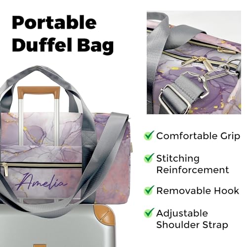 HUTARIO Personalized Duffle Bag for Women, Girl Sport Gym Dance Bag Travel for Weekender Overnight4
