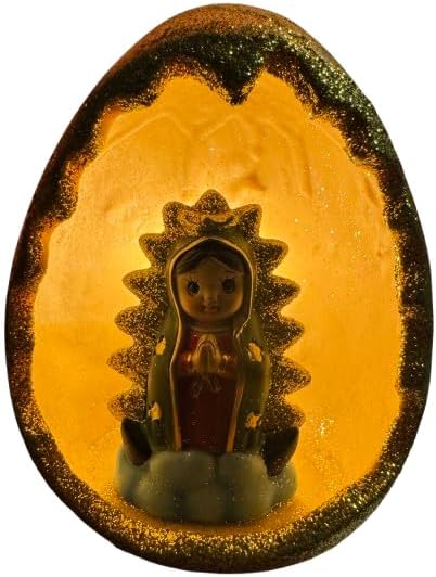 Cannan Our Lady of Guadalupe Kids Bedside 6" Lamp with Light Religious Home Deco Virgen De Guadalupe Niña Lámpara De Mesa