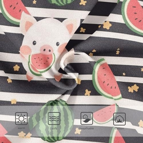 Wusikd Cute Cartoon Piggy Girls' Underwear Cotton Watermelon Black Striped Girls Briefs Soft Toddler Underwear 2T3