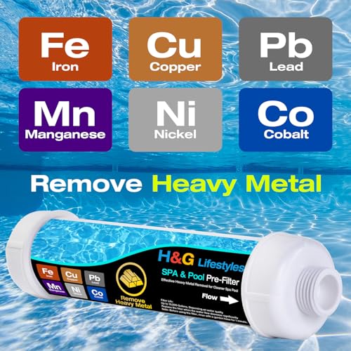 H&G lifestyles Heavy Metal Iron Filter for Garden Hose, Hose Filter for Filling Hot Tub Pool Spa, Special Design for Well Water, Fits Any Standard 3/4